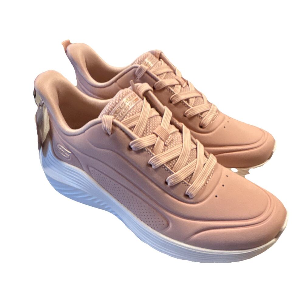 SKECHERS Bobs Squad Waves Blush Memory Foam Lace Up Women's Sneakers